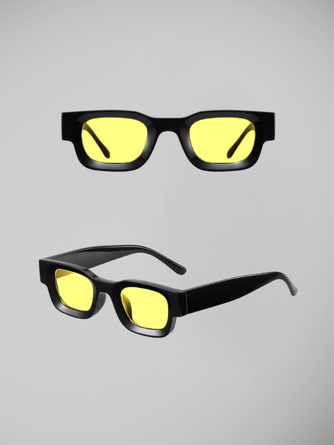Óculos de Sol Quadrados Retro Polarizados em Acetato e Resina