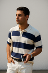 Polo Masculina Listrada em Algodão – Estilo Atemporal e Conforto Garantido